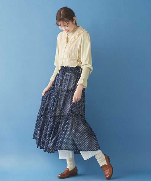 Malle（マル）の「△malle Cotton poplin モノグラム裾レース