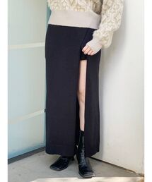 MURUA | マキシ丈ラップニットキュロット(スカート)