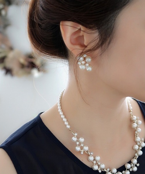 Cupid Heart(キューピッドハート)の「【Cupid Heart】結婚式アクセサリー ジャスマンイヤリング(イヤリング・レディース・ゴールド/シルバー・MEDIUM)」の6枚目の写真