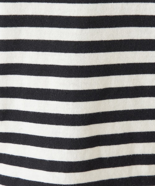 one after another NICE CLAUP（ワンアフターアナザーナイスクラップ）の「ルーズなシルエットでこなれ感を。ゆったりボーダーロンT（Tシャツ/カットソー・レディース・グリーン/ピンク/ブラック/イエロー・FREE）」の8枚目の写真