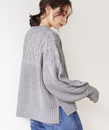 ・SUGAR SPOON パッチワークケーブルニット*