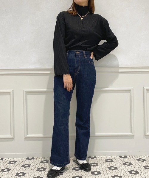 apres jour（アプレジュール）の「ハイネックリブメロートップス【ZOZOTOWN限定アイテム】（Tシャツ/カットソー・レディース・ブラック/ピンク/アイボリー/モカ・X-LARGE/フリー）」の21枚目の写真