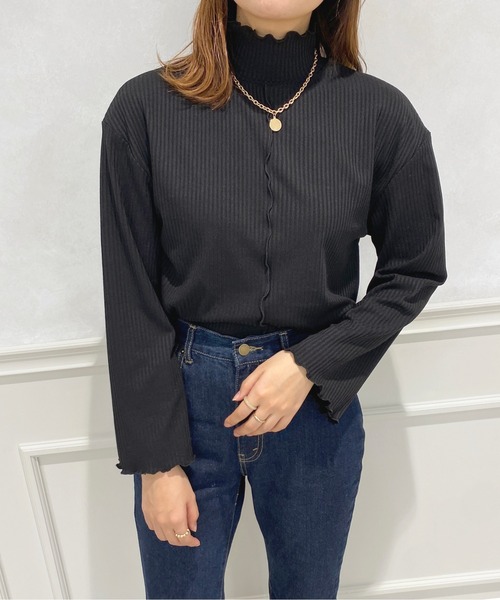 apres jour（アプレジュール）の「ハイネックリブメロートップス【ZOZOTOWN限定アイテム】（Tシャツ/カットソー・レディース・ブラック/ピンク/アイボリー/モカ・X-LARGE/フリー）」の16枚目の写真