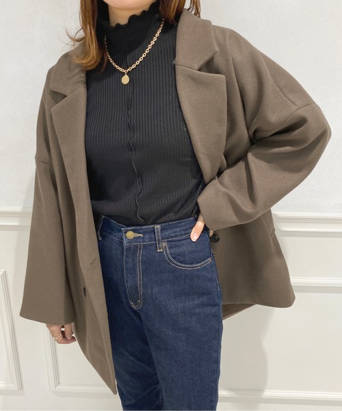 apres jour（アプレジュール）の「ハイネックリブメロートップス【ZOZOTOWN限定アイテム】（Tシャツ/カットソー・レディース・ブラック/ピンク/アイボリー/モカ・X-LARGE/フリー）」の22枚目の写真