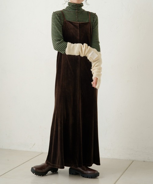 Kastane（カスタネ）の「メローリブボーダーハイネックニット（ニット/セーター・レディース・ブラック/グリーン/ライトベージュ・FREE）」の16枚目の写真