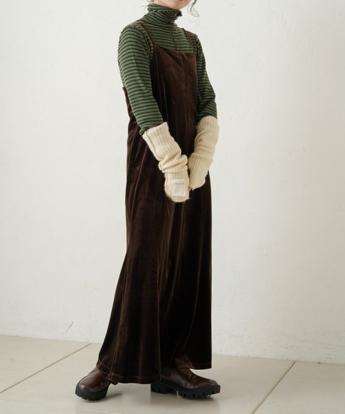 Kastane（カスタネ）の「メローリブボーダーハイネックニット（ニット/セーター・レディース・ブラック/グリーン/ライトベージュ・FREE）」の18枚目の写真