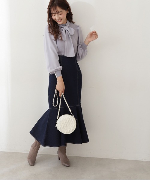 PROPORTION BODY DRESSING(プロポーションボディドレッシング)の「デニムマーメイドスカート / 1212120200(スカート・レディース・ホワイト/ブラック/ダークネイビー・SMALL/MEDIUM)」の3枚目の写真