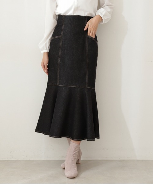 PROPORTION BODY DRESSING(プロポーションボディドレッシング)の「デニムマーメイドスカート / 1212120200(スカート・レディース・ホワイト/ブラック/ダークネイビー・SMALL/MEDIUM)」の8枚目の写真