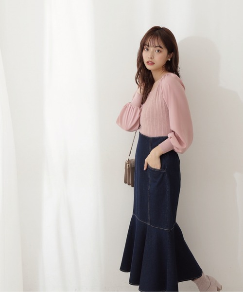 PROPORTION BODY DRESSING(プロポーションボディドレッシング)の「デニムマーメイドスカート / 1212120200(スカート・レディース・ホワイト/ブラック/ダークネイビー・SMALL/MEDIUM)」の9枚目の写真