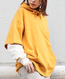 フェイクレイヤードスリーブビッグパーカ