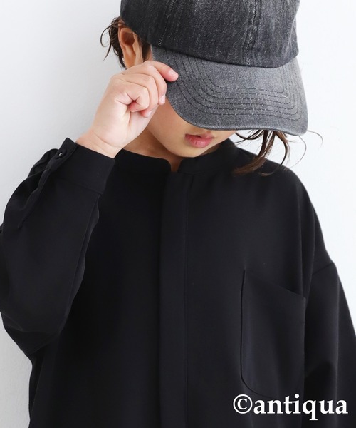 antiqua(アンティカ)の「前ファスナー開きベーシックオールインワン(サロペット/オーバーオール・キッズ・ブラック・4/6/3/5)」の10枚目の写真