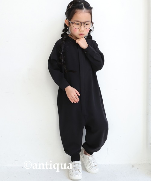 antiqua(アンティカ)の「前ファスナー開きベーシックオールインワン(サロペット/オーバーオール・キッズ・ブラック・4/6/3/5)」の12枚目の写真