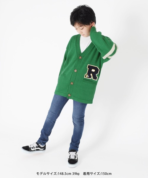 GLAZOS(グラソス)の「ニット・レタードカーディガン(カーディガン/ボレロ・キッズ・グリーン/ネイビー・140cm/150cm/170cm/160cm)」の6枚目の写真