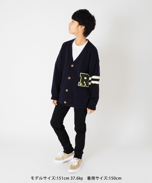 GLAZOS(グラソス)の「ニット・レタードカーディガン(カーディガン/ボレロ・キッズ・グリーン/ネイビー・140cm/150cm/170cm/160cm)」の7枚目の写真