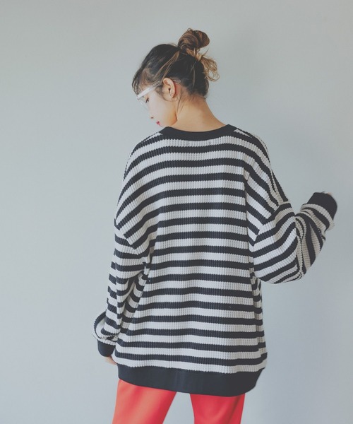 PBLIM（ページボーイリム）の「【PAGEBOYLIM】ワッフルカーデ（カーディガン/ボレロ・レディース・グリーン/ブラック系その他/スミクロ/クリーム・FREE）」の17枚目の写真