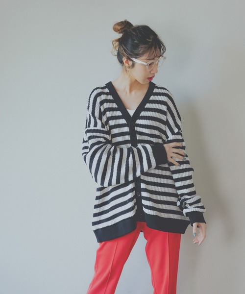 PBLIM（ページボーイリム）の「【PAGEBOYLIM】ワッフルカーデ（カーディガン/ボレロ・レディース・グリーン/ブラック系その他/スミクロ/クリーム・FREE）」の16枚目の写真