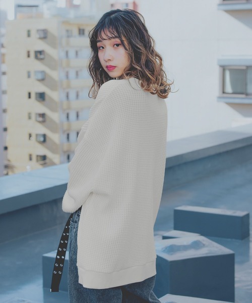 PBLIM（ページボーイリム）の「【PAGEBOYLIM】ワッフルカーデ（カーディガン/ボレロ・レディース・グリーン/ブラック系その他/スミクロ/クリーム・FREE）」の9枚目の写真