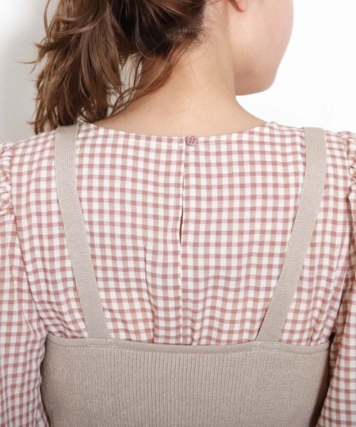 archives（アルシーヴ）の「【入荷禁止】畦編みビスチェ＋ウエスト切替ワンピース（ワンピース・レディース・ブラック/ピンクベージュ/グリーン・MEDIUM）」の21枚目の写真