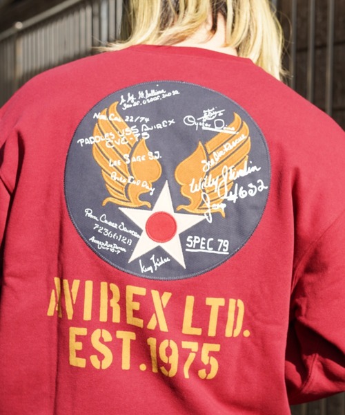 AVIREX（アヴィレックス）の「【直営店限定】エアフォース クルーネック スウェット / AIR FORCE CREW SWEAT / アヴィレックス / AVIREX（スウェット・メンズ・ブラック/エンジ/オートミール/ネイビー/オリーブ・MEDIUM/LARGE/X-LARGE/XX-LARGE）」の12枚目の写真