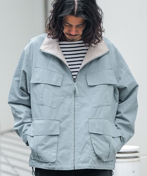 URBAN RESEARCH Sonny Label（アーバンリサーチサニーレーベル）の「リップストップスタンドブルゾン（ミリタリージャケット・メンズ・ライトブルー/カーキ/アイボリー・MEDIUM/LARGE）」の15枚目の写真
