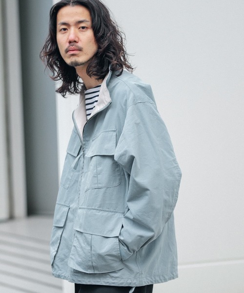 URBAN RESEARCH Sonny Label（アーバンリサーチサニーレーベル）の「リップストップスタンドブルゾン（ミリタリージャケット・メンズ・ライトブルー/カーキ/アイボリー・MEDIUM/LARGE）」の16枚目の写真