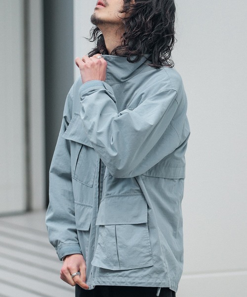 URBAN RESEARCH Sonny Label（アーバンリサーチサニーレーベル）の「リップストップスタンドブルゾン（ミリタリージャケット・メンズ・ライトブルー/カーキ/アイボリー・MEDIUM/LARGE）」の4枚目の写真