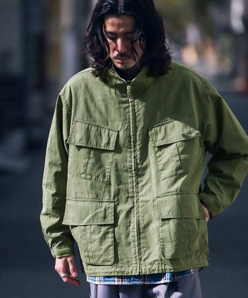 URBAN RESEARCH Sonny Label（アーバンリサーチサニーレーベル）の「リップストップスタンドブルゾン（ミリタリージャケット・メンズ・ライトブルー/カーキ/アイボリー・MEDIUM/LARGE）」の9枚目の写真