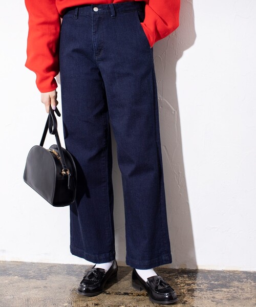 PICCADILLY(ピカデリー)の「◆【PICCADILLY】ワイドデニム(デニムパンツ・レディース・ネイビー/ブルー・12/13/11)」の2枚目の写真