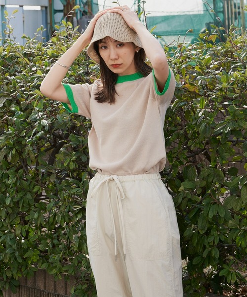 Auntie Rosa Holiday(アンティローザホリデー)の「バイカラークルーニットプルオーバー(ニット/セーター・レディース・オレンジ/ベージュ・FREE)」の6枚目の写真