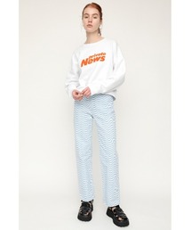 WAVY PATTERN HW STRAIGHT PT/ハイウエストデニムパンツ
