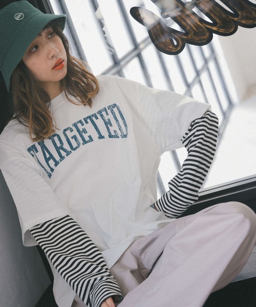 PBLIM(ページボーイリム)の「【PAGEBOYLIM】レイヤードボーダーT(Tシャツ/カットソー・レディース・オフホワイト/ブラック・MEDIUM/LARGE)」の2枚目の写真