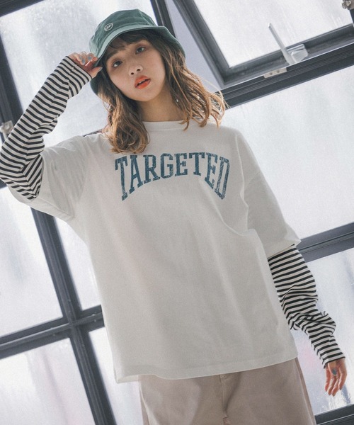 PBLIM(ページボーイリム)の「【PAGEBOYLIM】レイヤードボーダーT(Tシャツ/カットソー・レディース・オフホワイト/ブラック・MEDIUM/LARGE)」の3枚目の写真