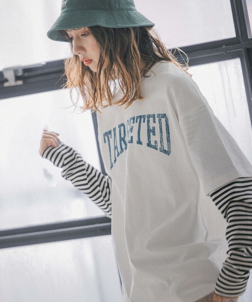 PBLIM(ページボーイリム)の「【PAGEBOYLIM】レイヤードボーダーT(Tシャツ/カットソー・レディース・オフホワイト/ブラック・MEDIUM/LARGE)」の5枚目の写真