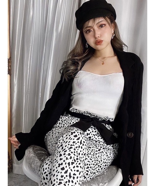 DURAS(デュラス)の「リボン付きテーパードパンツ(その他パンツ・レディース・その他/ブルー/ミント・FREE)」の3枚目の写真