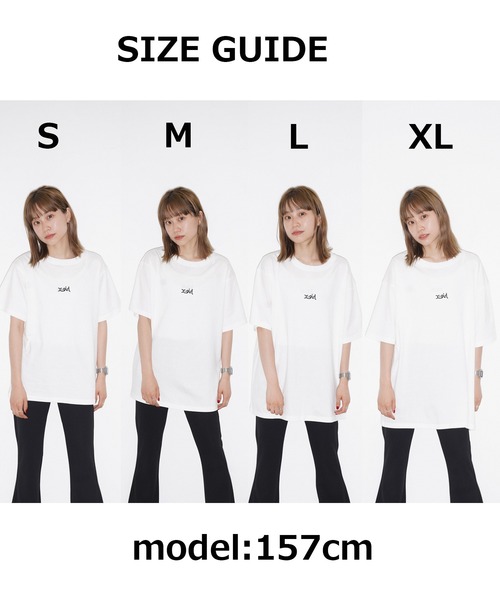 X-girl（エックスガール）の「POP ART FACE S/S TEE/ポップアート風フェイス　Tシャツ（Tシャツ/カットソー・レディース・ホワイト/ブラック・S/L/XL/M）」の10枚目の写真