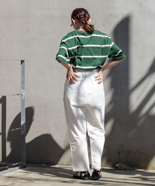 DISCUS ATHLETIC（ディスカス　アスレチック）の「【WEB限定】【DISCUS ATHLETIC/ディスカス アスレチック】SOLOTEX MIXED Tee レトロボーダー ワンポイントロゴ（Tシャツ/カットソー・メンズ・ホワイト/ブラック/グリーン系その他/ホワイト系その他・MEDIUM/LARGE）」の9枚目の写真