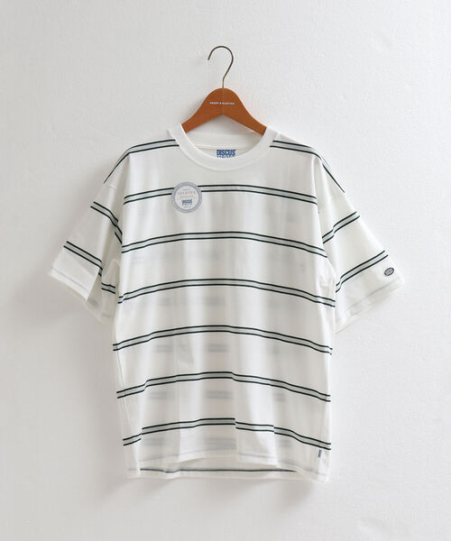 DISCUS ATHLETIC（ディスカス　アスレチック）の「【WEB限定】【DISCUS ATHLETIC/ディスカス アスレチック】SOLOTEX MIXED Tee レトロボーダー ワンポイントロゴ（Tシャツ/カットソー・メンズ・ホワイト/ブラック/グリーン系その他/ホワイト系その他・MEDIUM/LARGE）」の13枚目の写真