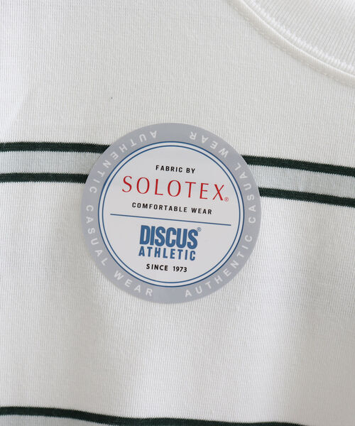 DISCUS ATHLETIC（ディスカス　アスレチック）の「【WEB限定】【DISCUS ATHLETIC/ディスカス アスレチック】SOLOTEX MIXED Tee レトロボーダー ワンポイントロゴ（Tシャツ/カットソー・メンズ・ホワイト/ブラック/グリーン系その他/ホワイト系その他・MEDIUM/LARGE）」の12枚目の写真