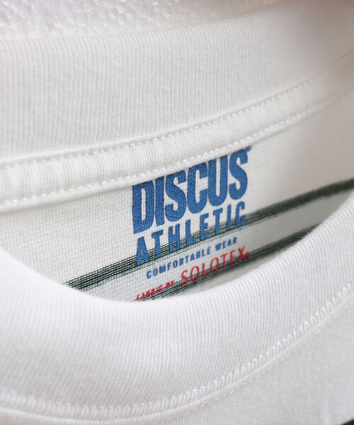 DISCUS ATHLETIC（ディスカス　アスレチック）の「【WEB限定】【DISCUS ATHLETIC/ディスカス アスレチック】SOLOTEX MIXED Tee レトロボーダー ワンポイントロゴ（Tシャツ/カットソー・メンズ・ホワイト/ブラック/グリーン系その他/ホワイト系その他・MEDIUM/LARGE）」の11枚目の写真