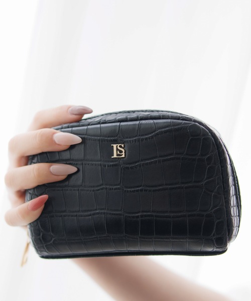 LIPSERVICE（リップサービス）の「LSプレートポーチ（ハンドバッグ・レディース・アイボリー/ブラック/ピンク・FREE）」の2枚目の写真