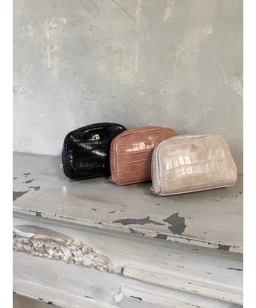 LIPSERVICE（リップサービス）の「LSプレートポーチ（ハンドバッグ・レディース・アイボリー/ブラック/ピンク・FREE）」の4枚目の写真