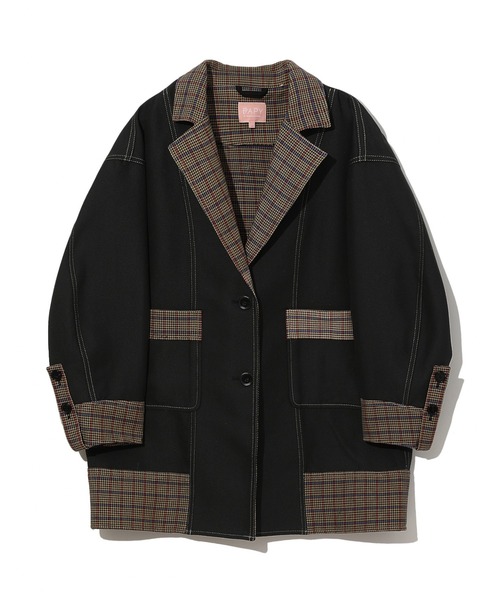 A BATHING APE（アベイシングエイプ）の「BPY BONDED CHECK COAT（チェスターコート・レディース・ブラック・X-SMALL）」の5枚目の写真