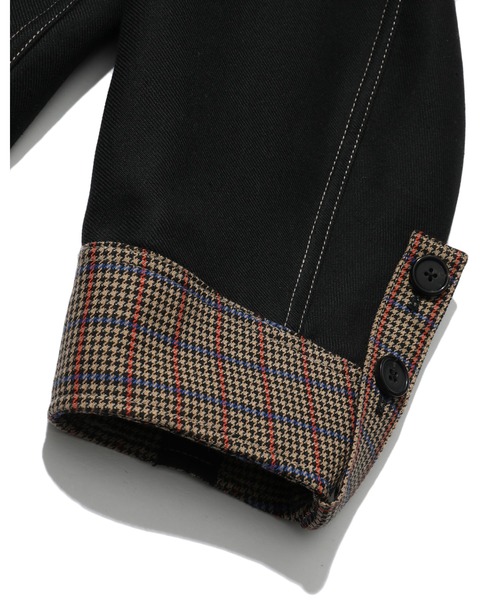 A BATHING APE（アベイシングエイプ）の「BPY BONDED CHECK COAT（チェスターコート・レディース・ブラック・X-SMALL）」の7枚目の写真