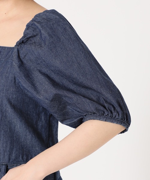 SLOBE IENA(スローブイエナ)の「LE DENIMスクエアネックジャンプスーツ◆(サロペット/オーバーオール・レディース・ネイビー・38/36)」の21枚目の写真