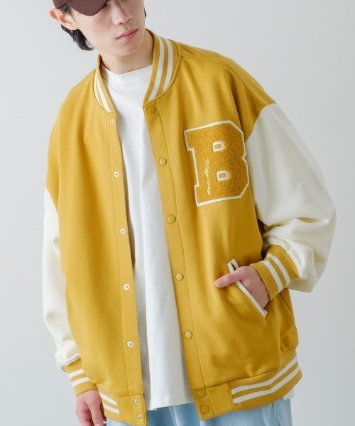 improves(インプローブス)の「TC裏毛 ワッペン刺繍 オーバーサイズ スタジャン(スタジャン・メンズ・B/C/A/E/D・LARGE/MEDIUM/X-LARGE)」の1枚目の写真