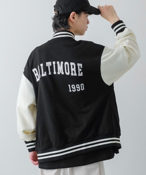 improves(インプローブス)の「TC裏毛 ワッペン刺繍 オーバーサイズ スタジャン(スタジャン・メンズ・B/C/A/E/D・LARGE/MEDIUM/X-LARGE)」の9枚目の写真