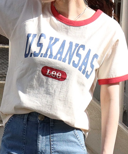 Lee(リー)の「【Lee】リンガーTシャツ(Tシャツ/カットソー・レディース・ホワイト・L/M)」の8枚目の写真