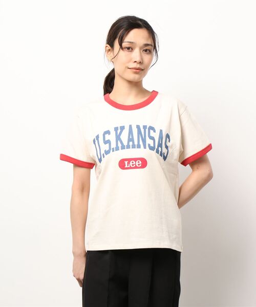 Lee(リー)の「【Lee】リンガーTシャツ(Tシャツ/カットソー・レディース・ホワイト・L/M)」の7枚目の写真