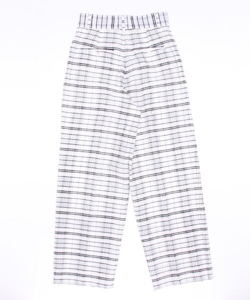 audrey and john wad（オードリーアンドジョンワッド）の「裏付き2タックチェックパンツ（その他パンツ・レディース・ブラック/グリーン・M）」の3枚目の写真