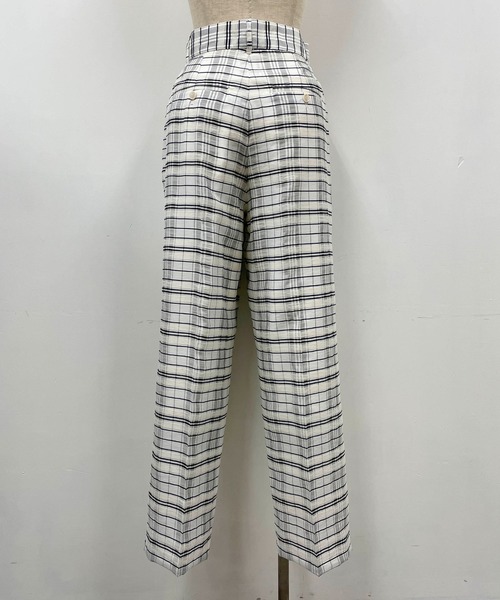 audrey and john wad（オードリーアンドジョンワッド）の「裏付き2タックチェックパンツ（その他パンツ・レディース・ブラック/グリーン・M）」の19枚目の写真